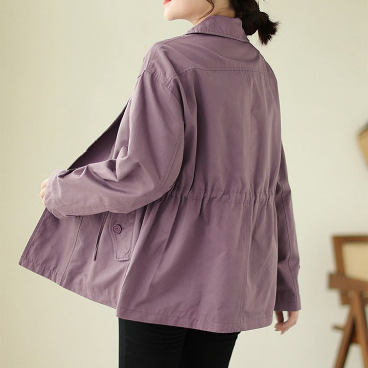 Buddha Stones Damen-Baumwolljacke mit langen Ärmeln und Knöpfen - image 5