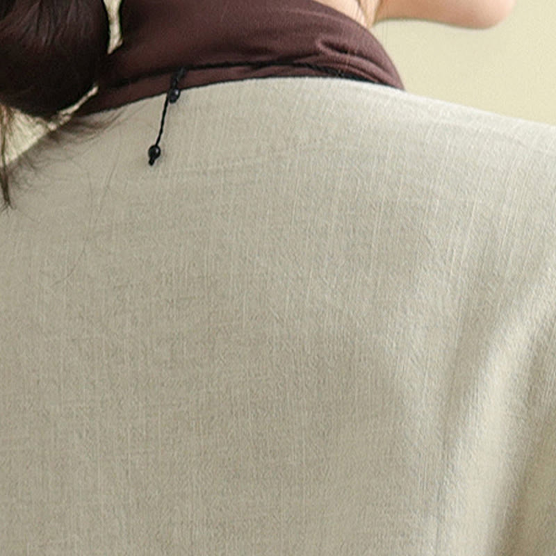 Buddha Stones Damen-Baumwolljacke mit langen Ärmeln und Rundhalsausschnitt und Taschen - image 7