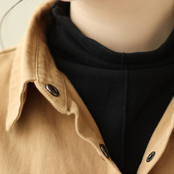 Buddha Stones Damen-Baumwolljacke mit langen Ärmeln und Knöpfen und Taschen - image 11