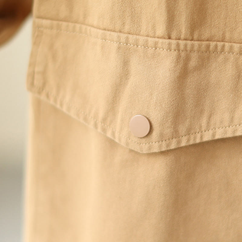 Buddha Stones Damen-Baumwolljacke mit langen Ärmeln und Knöpfen und Taschen - image 12