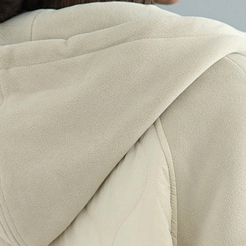 Buddha Stones Damen-Baumwolljacke mit langen Ärmeln, dicker, warmer Kapuze und Taschen - image 6