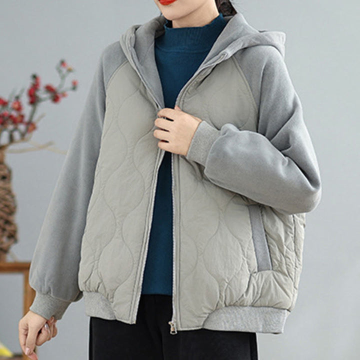 Buddha Stones Damen-Baumwolljacke mit langen Ärmeln, dicker, warmer Kapuze und Taschen - image 13