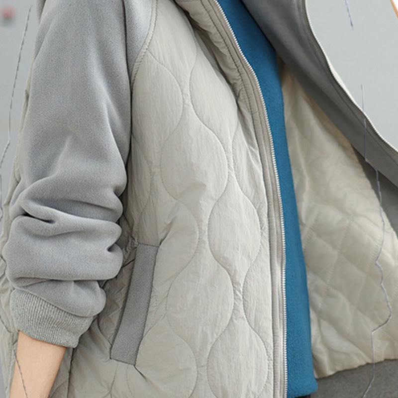 Buddha Stones Damen-Baumwolljacke mit langen Ärmeln, dicker, warmer Kapuze und Taschen - image 14