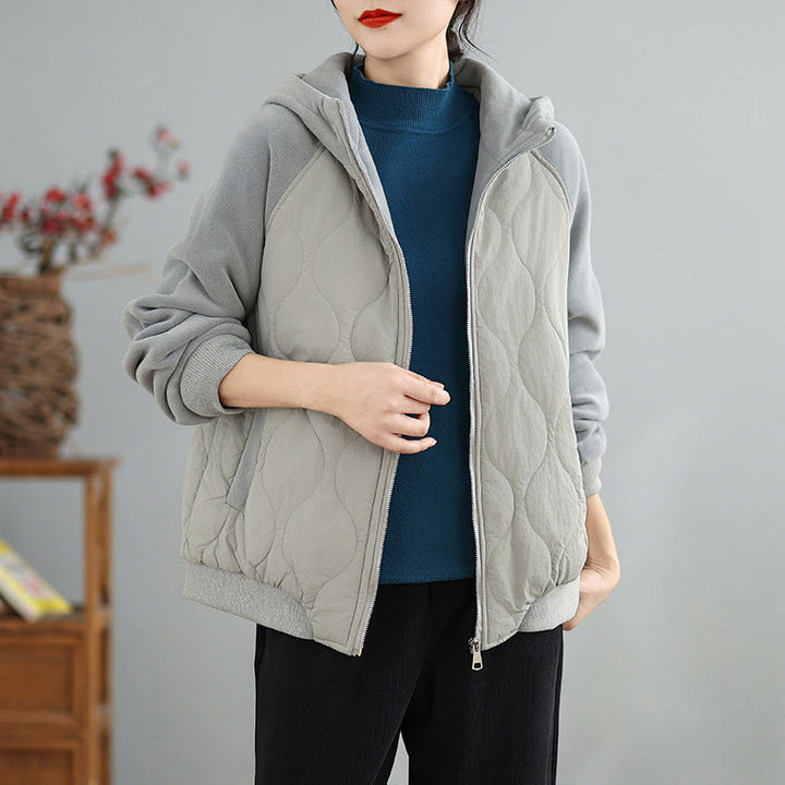 Buddha Stones Damen-Baumwolljacke mit langen Ärmeln, dicker, warmer Kapuze und Taschen - image 10