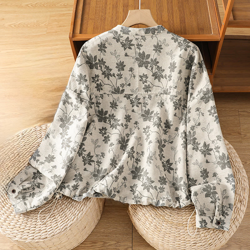 Lässiges Damen-Langarmhemd aus Polyester mit Buddha Stones und bedrucktem Muster - image 1