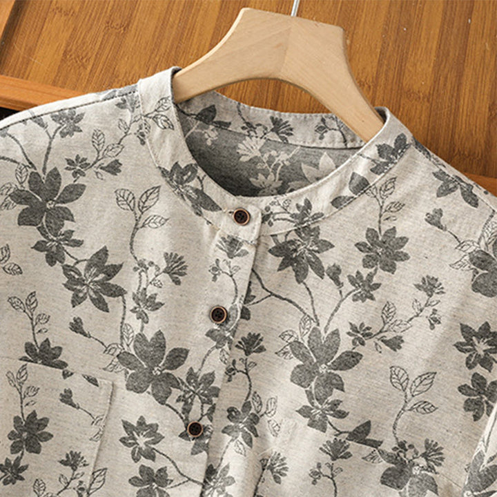 Lässiges Damen-Langarmhemd aus Polyester mit Buddha Stones und bedrucktem Muster - image 4