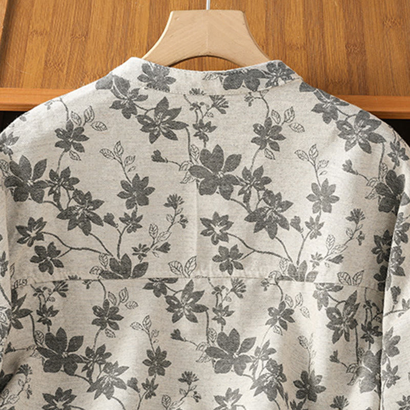 Lässiges Damen-Langarmhemd aus Polyester mit Buddha Stones und bedrucktem Muster - image 3