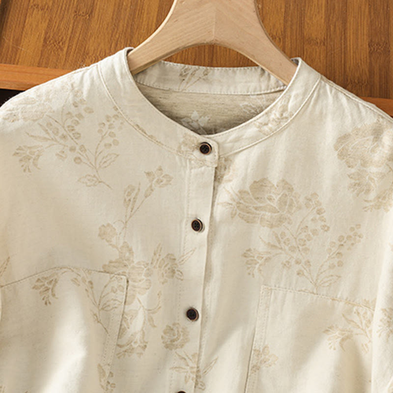 Lässiges Damen-Langarmhemd aus Polyester mit Buddha Stones und bedrucktem Muster - image 12