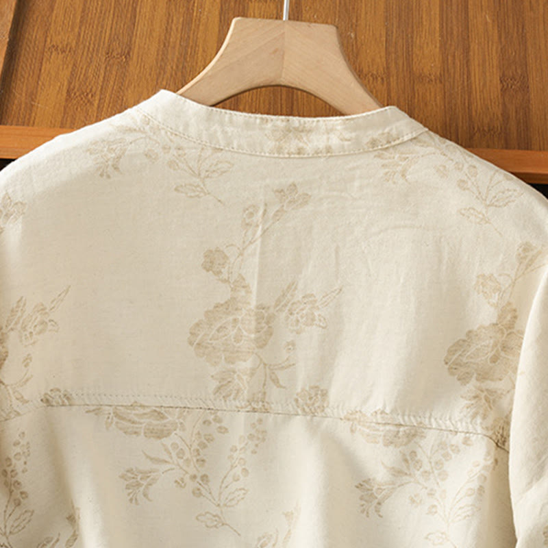 Lässiges Damen-Langarmhemd aus Polyester mit Buddha Stones und bedrucktem Muster - image 13