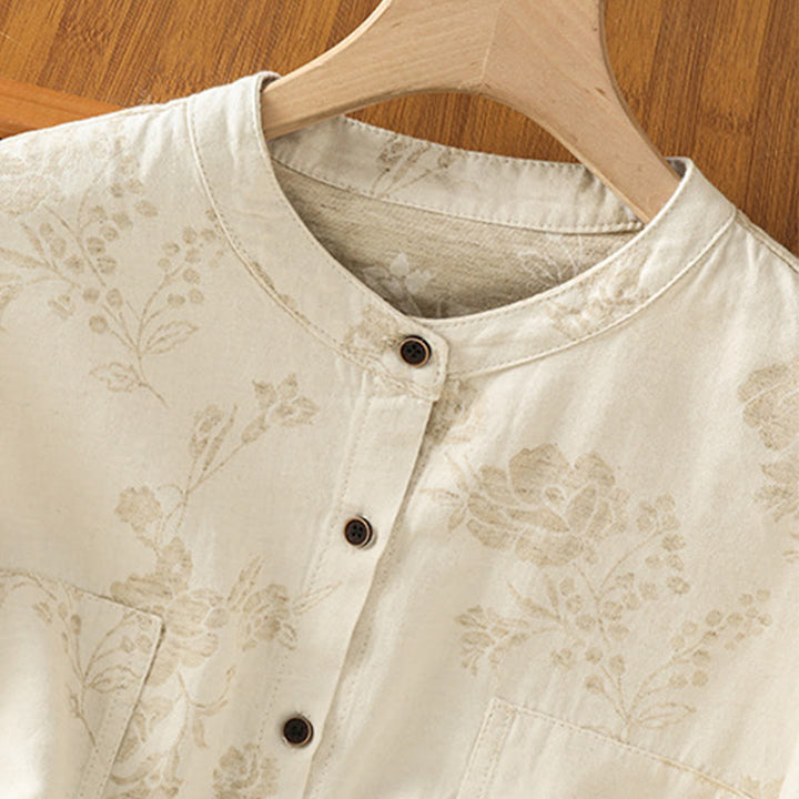 Lässiges Damen-Langarmhemd aus Polyester mit Buddha Stones und bedrucktem Muster - image 18
