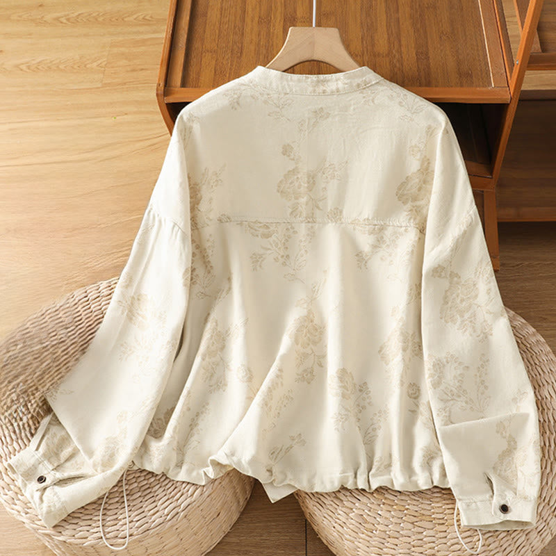 Lässiges Damen-Langarmhemd aus Polyester mit Buddha Stones und bedrucktem Muster - image 11