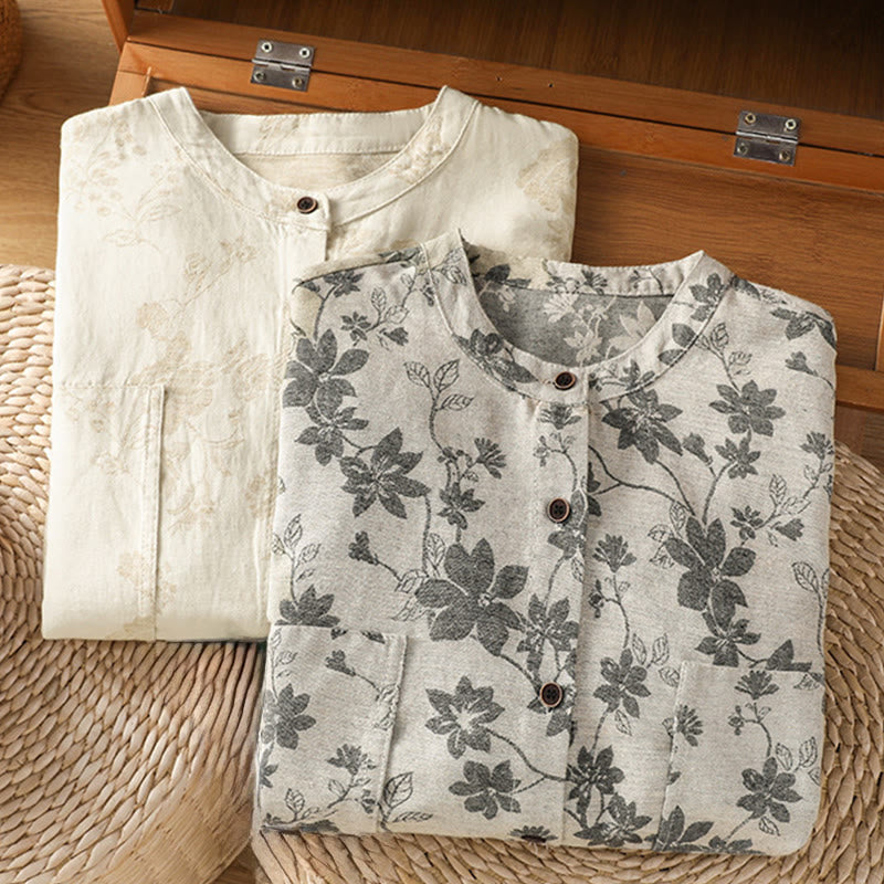 Lässiges Damen-Langarmhemd aus Polyester mit Buddha Stones und bedrucktem Muster - image 22