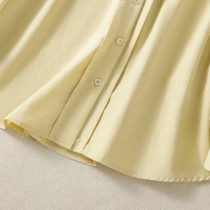 Buddha Stones Lässiges Damen-Baumwollhemd mit langen Ärmeln und Spitzenrevers - image 16