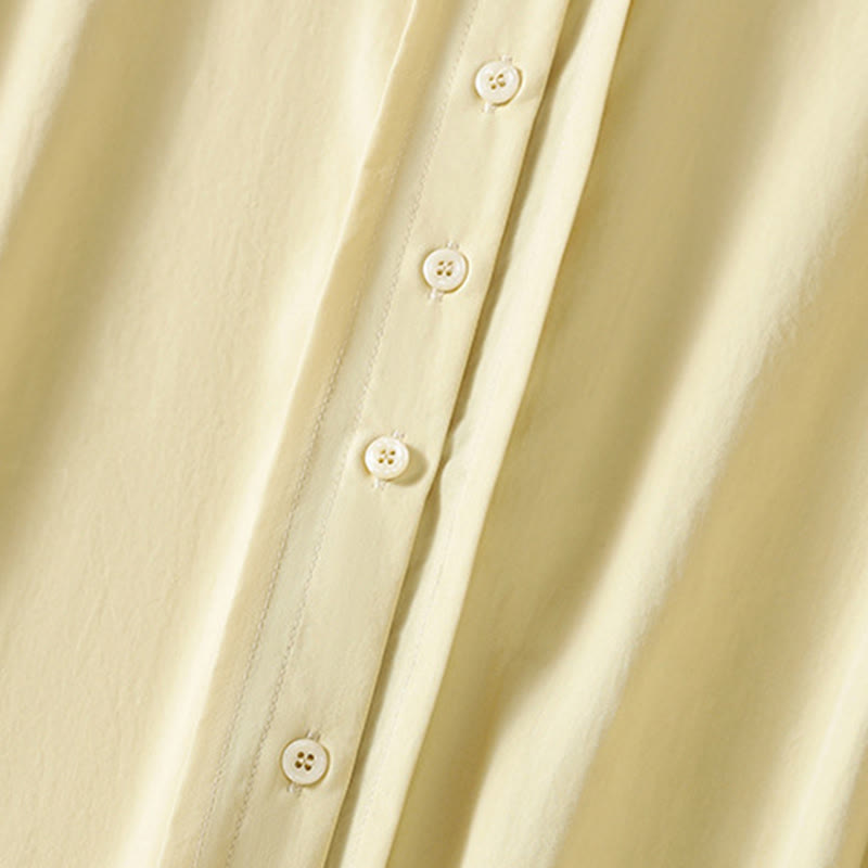 Buddha Stones Lässiges Damen-Baumwollhemd mit langen Ärmeln und Spitzenrevers - image 17