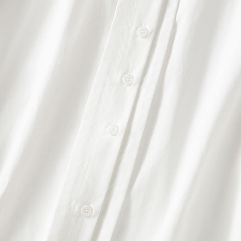 Buddha Stones Lässiges Damen-Baumwollhemd mit langen Ärmeln und Spitzenrevers - image 22