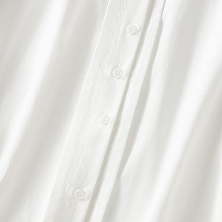 Buddha Stones Lässiges Damen-Baumwollhemd mit langen Ärmeln und Spitzenrevers - image 22