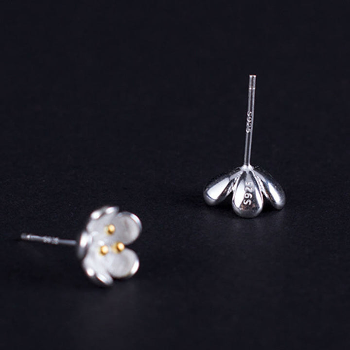 Buddha Stones 925 Sterling Silber Goldene Staubblätter Balance Ohrringe  - image 7