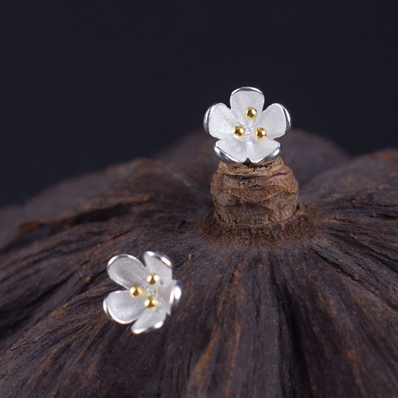 Buddha Stones 925 Sterling Silber Goldene Staubblätter Balance Ohrringe  - image 1