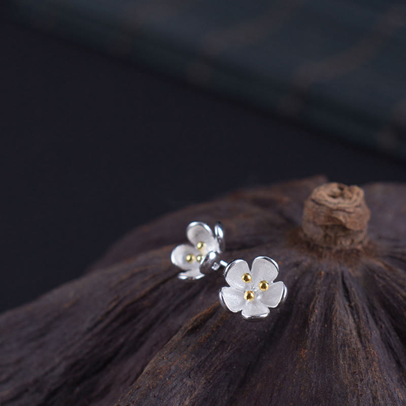 Buddha Stones 925 Sterling Silber Goldene Staubblätter Balance Ohrringe  - image 6