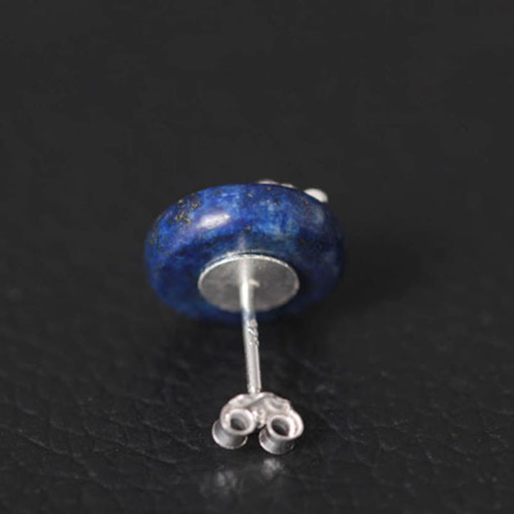 Buddha Stones Lazurite 925 Sterling Silber Lotus Muster Erleuchtung Ohrringe  - image 10