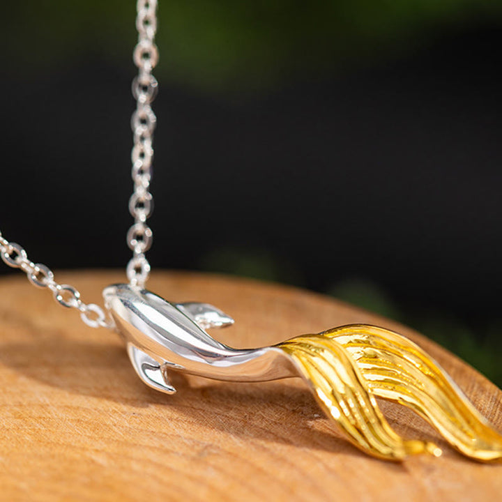 Buddha Stones 925 Sterling Silber Goldener Koi Fisch Glücksbringer Halskette Anhänger - image 7