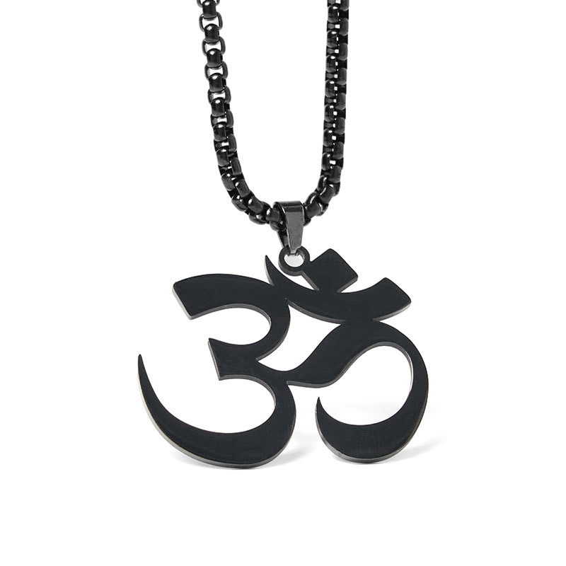 Buddha Stones ​​Om Symbol Mantra Edelstahl Fokus Halskette Anhänger - image 21