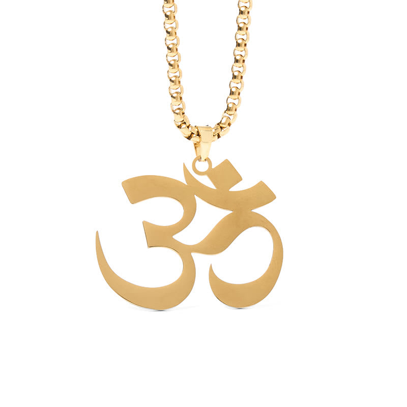 Buddha Stones ​​Om Symbol Mantra Edelstahl Fokus Halskette Anhänger - image 6