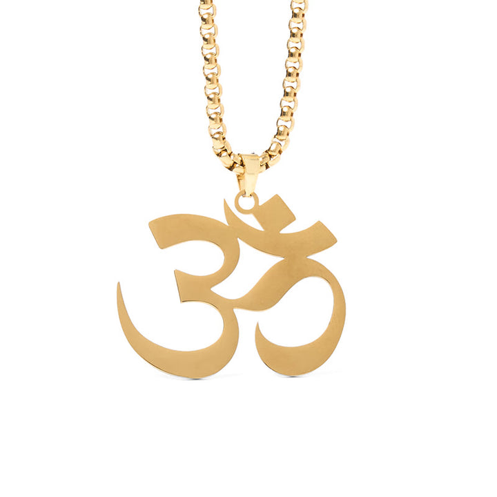 Buddha Stones ​​Om Symbol Mantra Edelstahl Fokus Halskette Anhänger - image 6