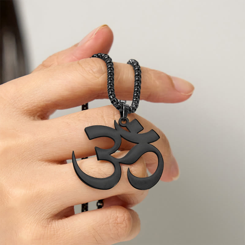Buddha Stones ​​Om Symbol Mantra Edelstahl Fokus Halskette Anhänger - image 20