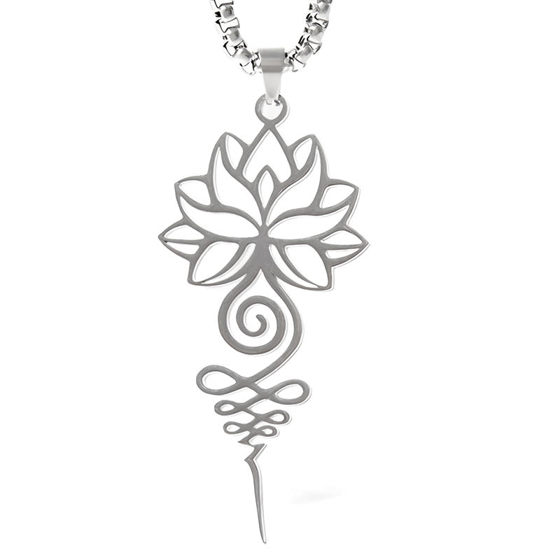 Buddha Stones, Lotus, Unalome, Chakra-Symbol-Design, Edelstahl, Erleuchtung, Halskettenanhänger - image 5