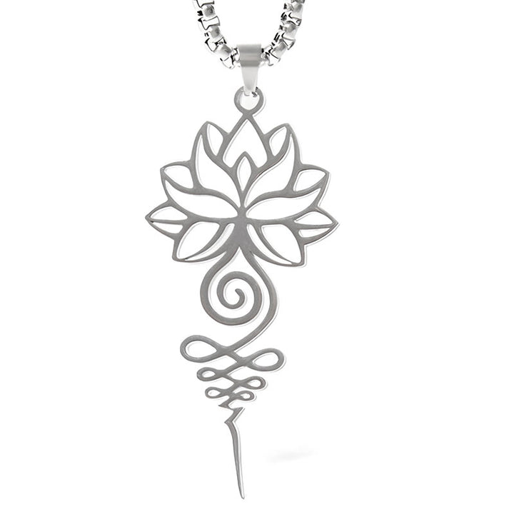Buddha Stones, Lotus, Unalome, Chakra-Symbol-Design, Edelstahl, Erleuchtung, Halskettenanhänger - image 5