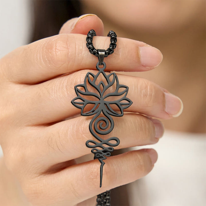 Buddha Stones, Lotus, Unalome, Chakra-Symbol-Design, Edelstahl, Erleuchtung, Halskettenanhänger - image 16