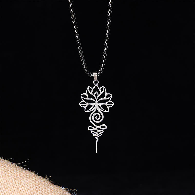 Buddha Stones, Lotus, Unalome, Chakra-Symbol-Design, Edelstahl, Erleuchtung, Halskettenanhänger - image 1