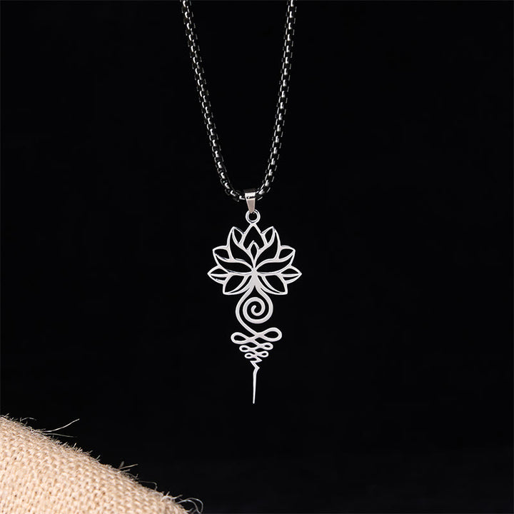 Buddha Stones, Lotus, Unalome, Chakra-Symbol-Design, Edelstahl, Erleuchtung, Halskettenanhänger - image 1