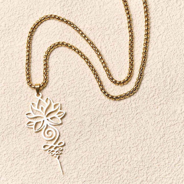 Buddha Stones, Lotus, Unalome, Chakra-Symbol-Design, Edelstahl, Erleuchtung, Halskettenanhänger - image 9