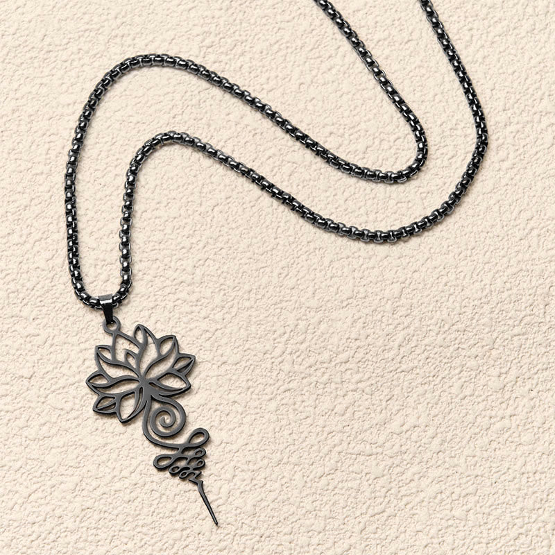 Buddha Stones, Lotus, Unalome, Chakra-Symbol-Design, Edelstahl, Erleuchtung, Halskettenanhänger - image 15