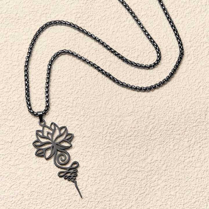Buddha Stones, Lotus, Unalome, Chakra-Symbol-Design, Edelstahl, Erleuchtung, Halskettenanhänger - image 15