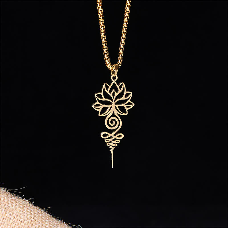 Buddha Stones, Lotus, Unalome, Chakra-Symbol-Design, Edelstahl, Erleuchtung, Halskettenanhänger - image 8