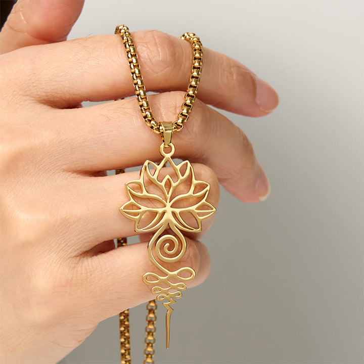 Buddha Stones, Lotus, Unalome, Chakra-Symbol-Design, Edelstahl, Erleuchtung, Halskettenanhänger - image 10