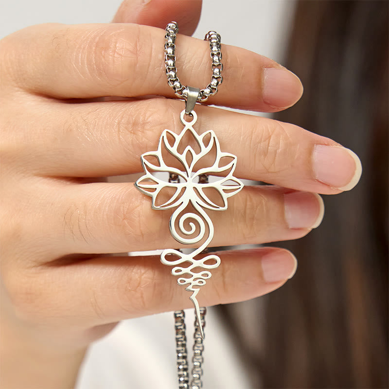 Buddha Stones, Lotus, Unalome, Chakra-Symbol-Design, Edelstahl, Erleuchtung, Halskettenanhänger - image 4