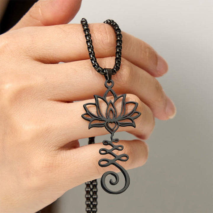 Buddha Stones, Chakra-Symbol, unregelmäßiges Design, Lotus, Edelstahl, Erleuchtung, Halskettenanhänger - image 17