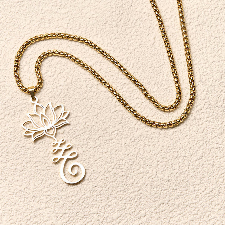 Buddha Stones, Chakra-Symbol, unregelmäßiges Design, Lotus, Edelstahl, Erleuchtung, Halskettenanhänger - image 10