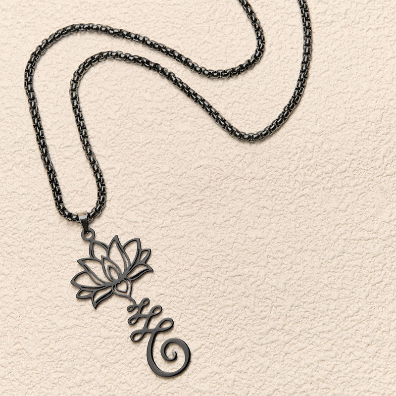 Buddha Stones, Chakra-Symbol, unregelmäßiges Design, Lotus, Edelstahl, Erleuchtung, Halskettenanhänger - image 16