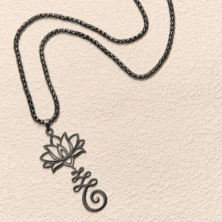 Buddha Stones, Chakra-Symbol, unregelmäßiges Design, Lotus, Edelstahl, Erleuchtung, Halskettenanhänger - image 16
