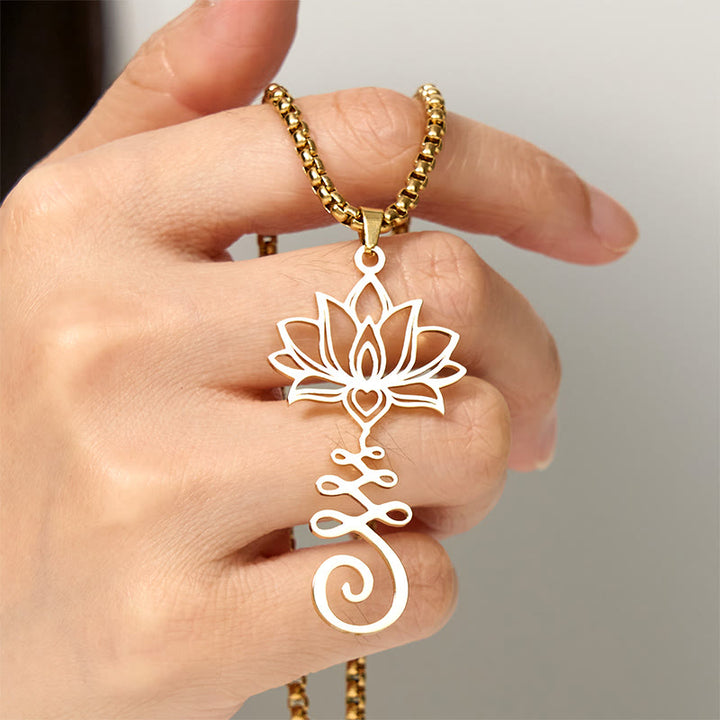 Buddha Stones, Chakra-Symbol, unregelmäßiges Design, Lotus, Edelstahl, Erleuchtung, Halskettenanhänger - image 11