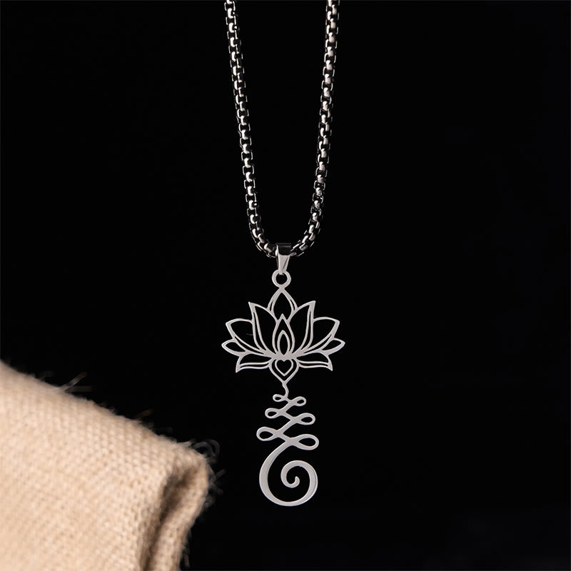 Buddha Stones, Chakra-Symbol, unregelmäßiges Design, Lotus, Edelstahl, Erleuchtung, Halskettenanhänger - image 1