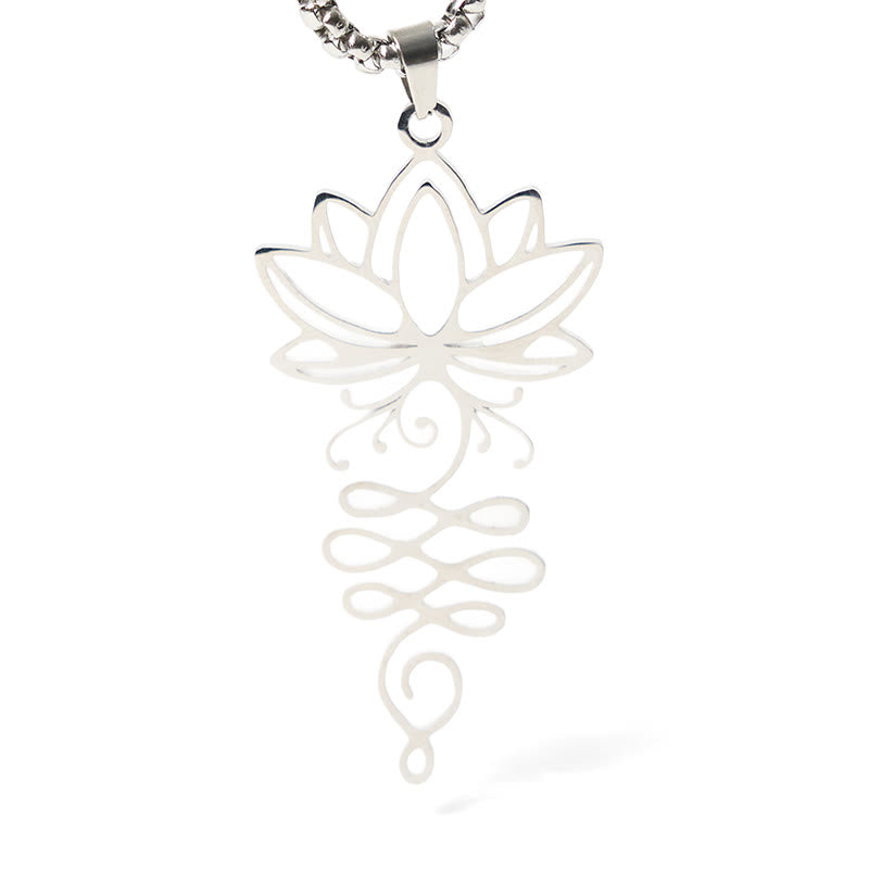 Buddha Stones, Lotus-Reben-Design, Chakra-Symbol, Edelstahl, Erleuchtung, Halskettenanhänger - image 5