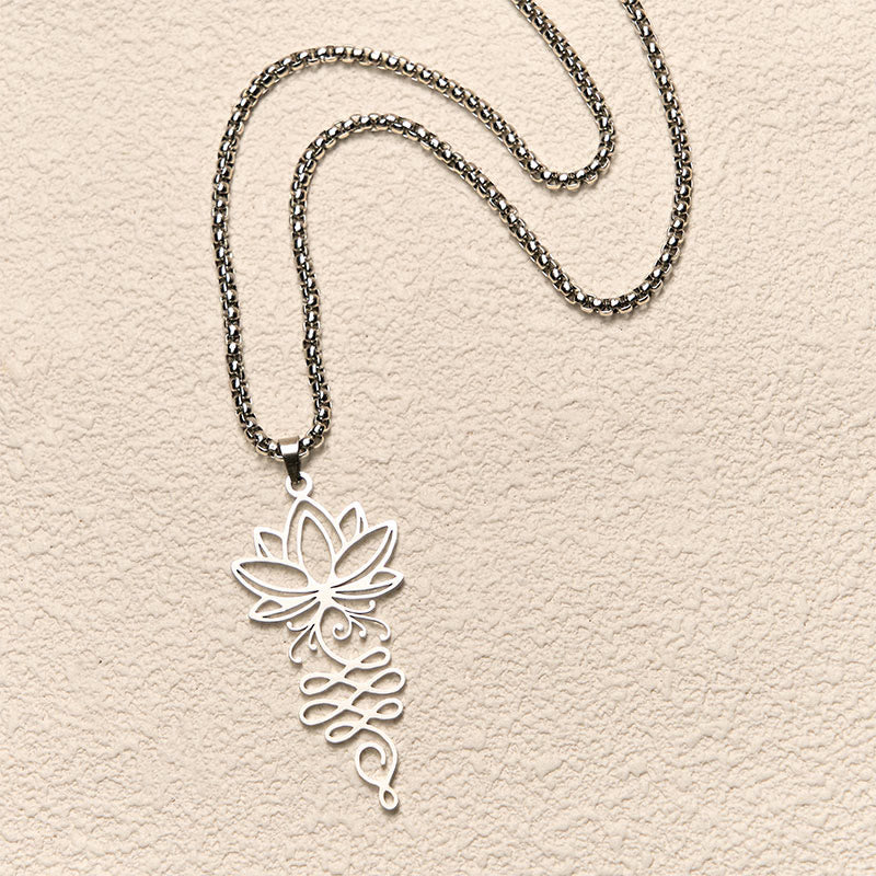 Buddha Stones, Lotus-Reben-Design, Chakra-Symbol, Edelstahl, Erleuchtung, Halskettenanhänger - image 3