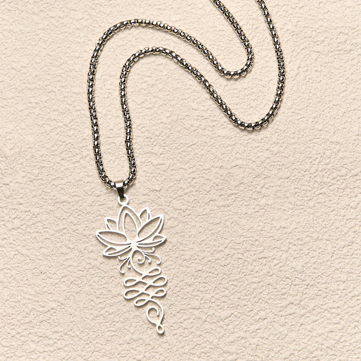 Buddha Stones, Lotus-Reben-Design, Chakra-Symbol, Edelstahl, Erleuchtung, Halskettenanhänger - image 3