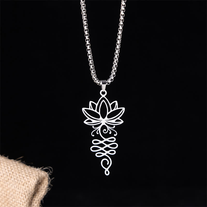 Buddha Stones, Lotus-Reben-Design, Chakra-Symbol, Edelstahl, Erleuchtung, Halskettenanhänger - image 1
